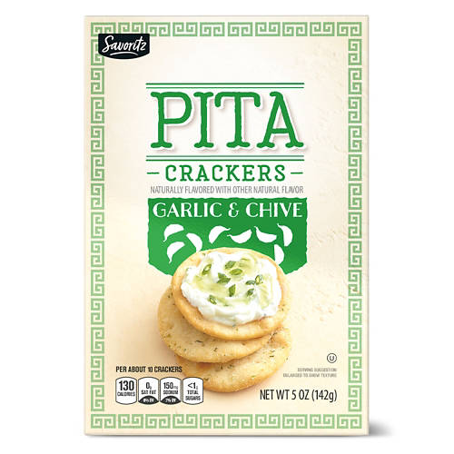 Savoritz Garlic & Chive Pita Crackers, 5 oz