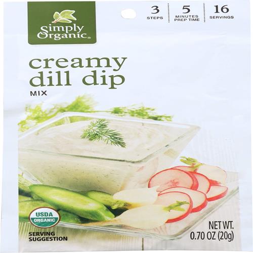 Simply Organic Dip Mix, Creamy Dill, .7 Oz