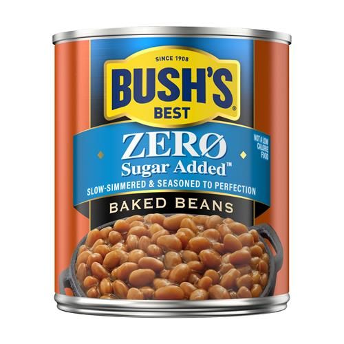 Bushs Best Zero Sugar Baked Beans, Source Of Plant Based Protein And Fiber, Low Fat, Gluten Free, 15.8 Oz