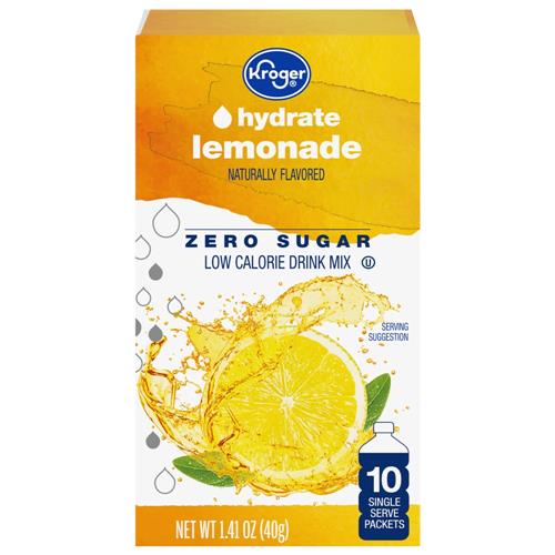 Kroger Hydrate Zero Sugar Lemonade Drink Mix Packets 10 packets