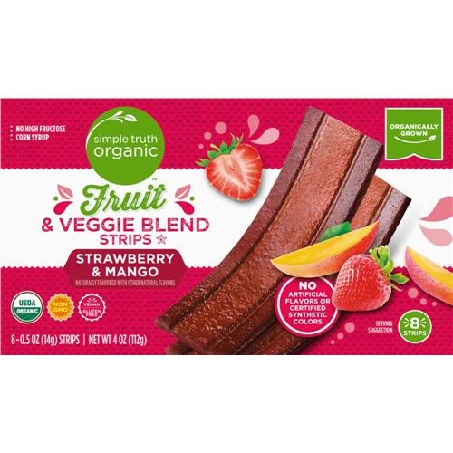 Simple Truth Organic Strawberry & Mango Strips 8 ct / 0.5 oz