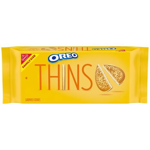 Oreo Thins Golden Sandwich Cookies, Family Size, 11.78 Oz