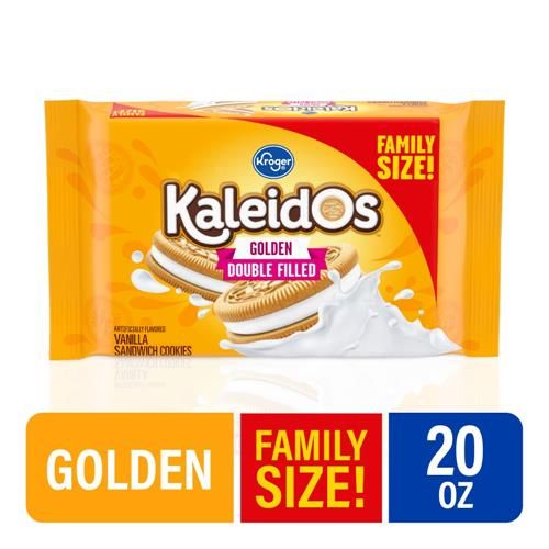 Kroger Kaleidos Golden Double Filled Vanilla Cream Sandwich Cookies Family Size 20 oz