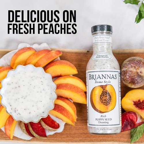 Briannas - Home Style Rich Poppy Seed Dressing – Fine Salad Dressing Made With Premium Ingredients - Gluten Free, Kosher, & Vegan Dressing - 12 Oz. Bottle