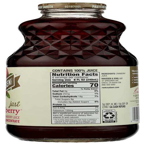 Rw Knudsen Just Cranberry Juice, 32 Fz