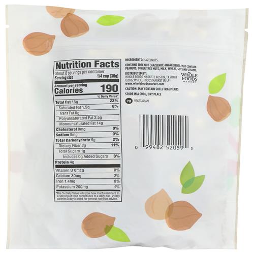 Whole Foods Market Hazelnuts, 8 Ounce