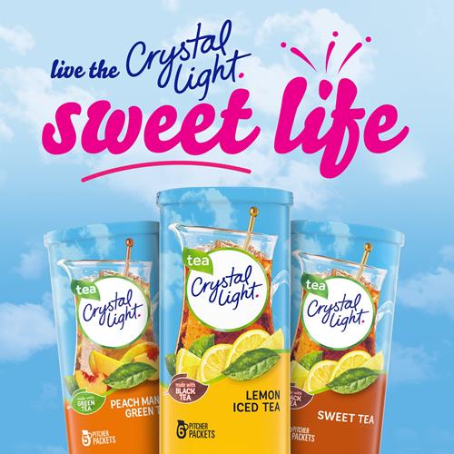 Crystal Light Sugar-Free Lemon Iced Tea Naturally Flavored Powdered Drink Mix 6 Count Pitcher Packets