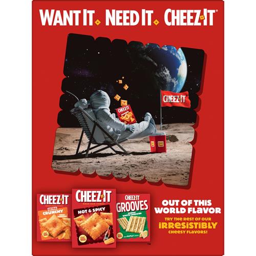 Cheez-It Cheese Crackers, Baked Snack Crackers, Lunch Snacks, Family Size, Extra Cheesy, 21Oz Box (1 Box)