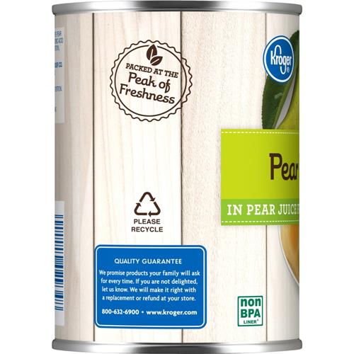Kroger Canned Pear Halves in Pear Juice 14.5 oz