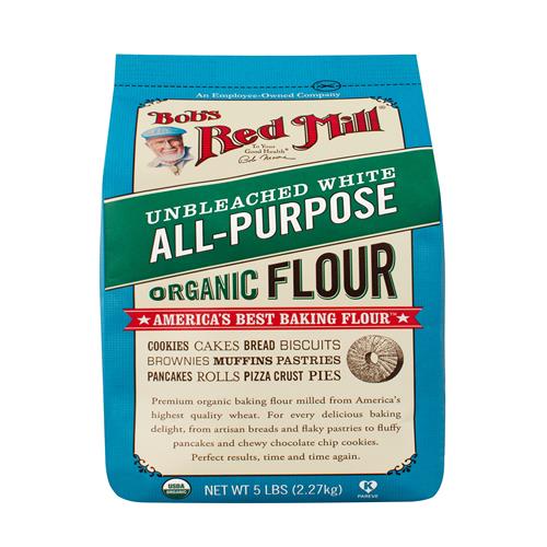 Bobs Red Mill, Flour Unbleached White All Purpose Organic, 80 Ounce