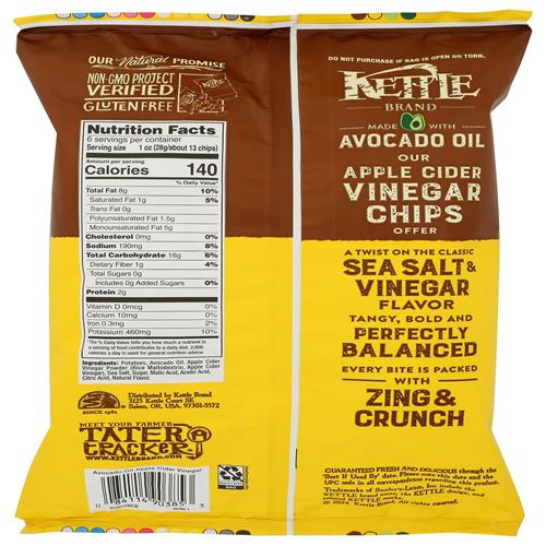 Kettle Foods Apple Cider Vinegar Potato Chips, 6 Oz