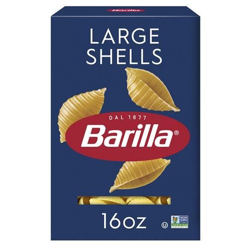 Barilla Large Shells Pasta, 16 Oz. Box - Non-Gmo Pasta Made With Durum Wheat Semolina - Kosher Certified Pasta