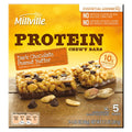 Millville Dark  Chocolate Peanut Butter Protein Chewy Granola Bars, 5 count