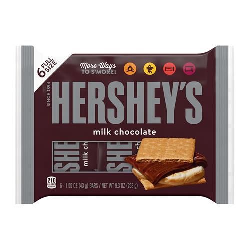 Hersheys Milk Chocolate Candy Bars, 1.55 Oz (6 Count)