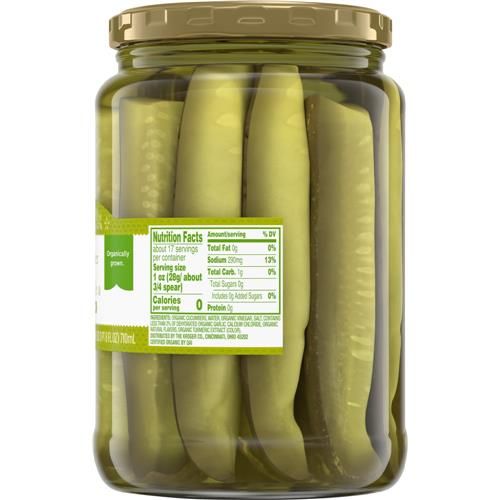 Simple Truth Organic Kosher Dill Pickle Spears 24 fl oz.