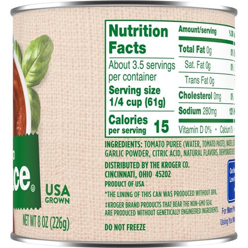 Kroger Tomato Sauce 8 oz