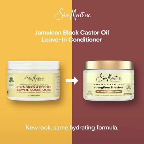 Sheamoisture 100% Pure Jamaican Black Castor Oil Leave In Conditioner For Damaged Hair And To Soften Detangle Hair 11.5Oz