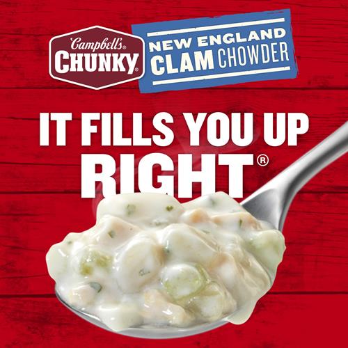 Campbells Chunky Soup, New England Clam Chowder, 18.8 Oz Can