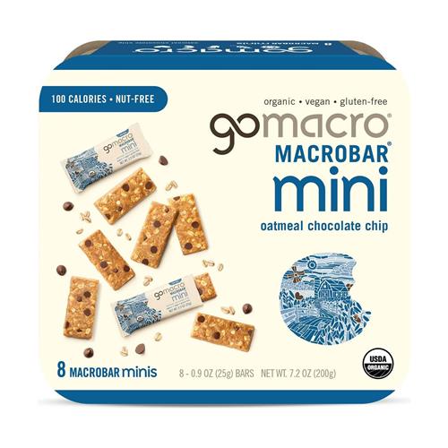 Gomacro Organic Oatmeal Choc Chip Macrobar Minis 8 Count, 7.2 Oz