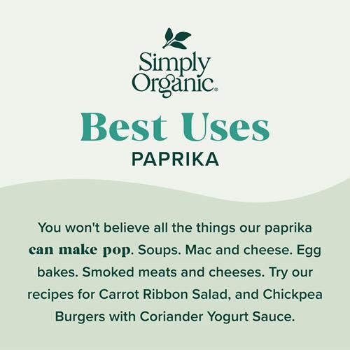 Simply Organic, Paprika Ground Certified Organic, 2.96 Ounce Container