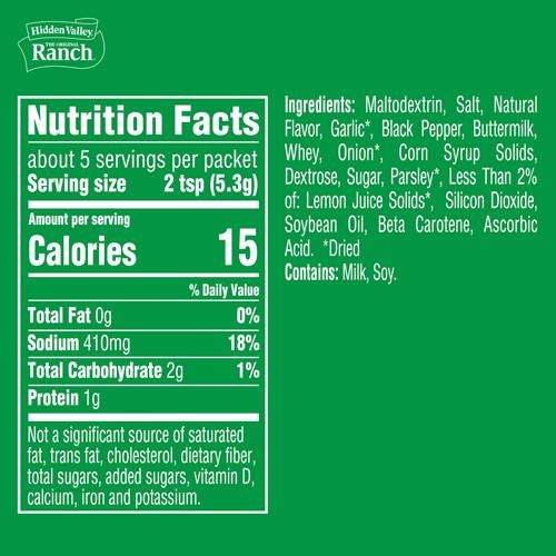 Hidden Valley Ranch Recipes Lemon Pepper Ranch Premium Recipe Mix, Bright Citrus Flavor With A Ranch Twist, 1 Packet (Package May Vary)