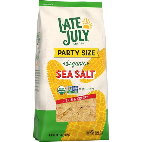 Late July Snacks Thin And Crispy Organic Tortilla Chips Sea Salt, 14.75 Oz