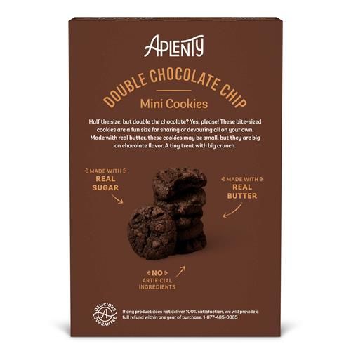 Aplenty, Double Chocolate Chip Mini Cookies, 8 Oz