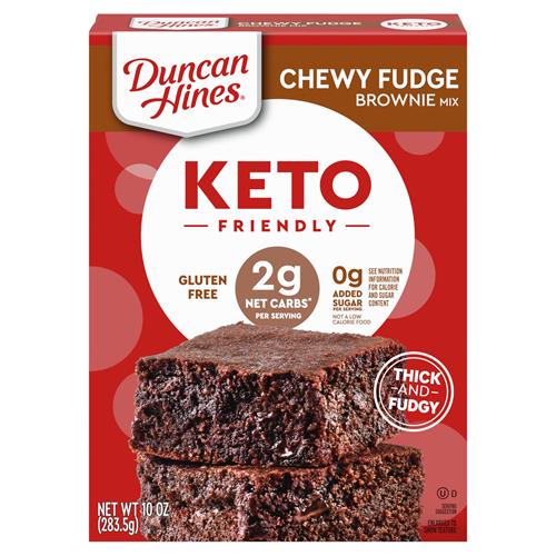 Duncan Hines Keto Friendly Chewy Fudge Brownie Mix, Gluten Free, Zero Sugar Added, 10 Oz