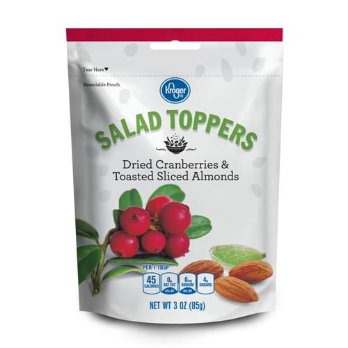 Kroger Toasted Sliced Almonds & Dried Cranberry Salad Toppers 3 oz