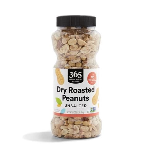 Whole Foods Market, Dry Roasted And Unsalted Peanuts, 16 Oz