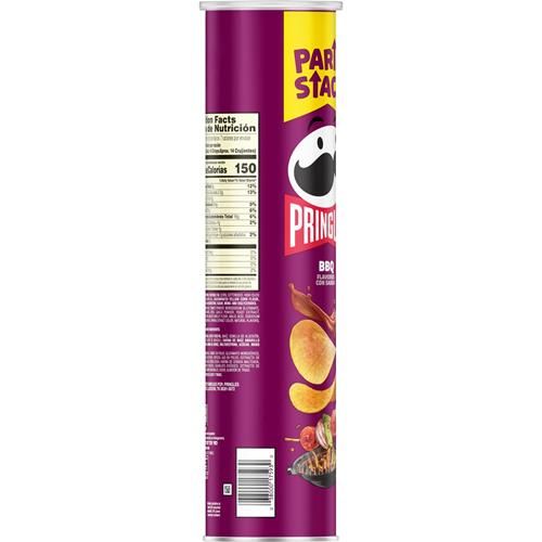 Pringles Potato Crisps Chips, Lunch Snacks, On-The-Go Snacks, Party Stack, Bbq, 7.1Oz Can (1 Can)