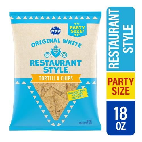 Kroger White Corn Restaurant Style Tortilla Chips Family Size 18 oz