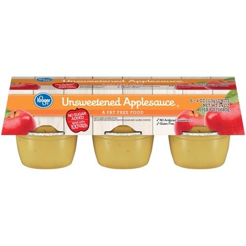 Kroger Unsweetened Applesauce Cups 6 ct / 4 oz