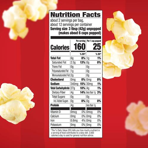 Orville Redenbachers Microwave Popcorn, Light Butter Flavor, 2.69 Oz., 6-Count