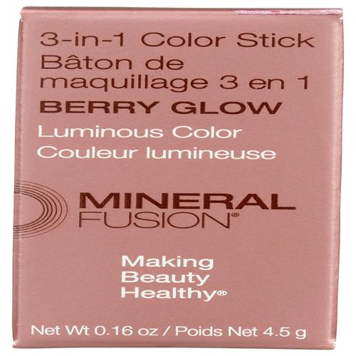 3-In-1 Color Stick - Berry Glow By Mineral Fusion For Women - 0.16 Oz Makeup
