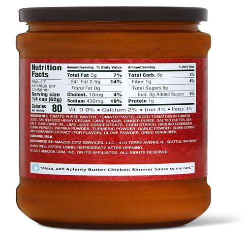 Aplenty Butter Chicken Simmer Sauce, 16 Oz