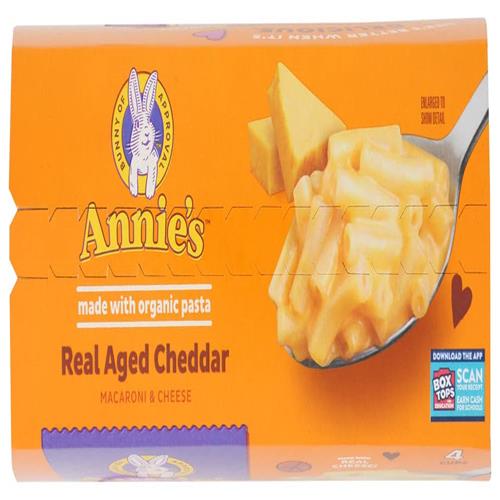Annies Homegrown, Mac Cheese Real Aged Cheddar 4 Pack, 8.04 Ounce