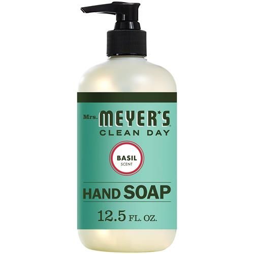 Mrs. Meyers Clean Day Hand Soap, Made With Essential Oils, Biodegradable Formula, Basil, 12.5 Fl. Oz