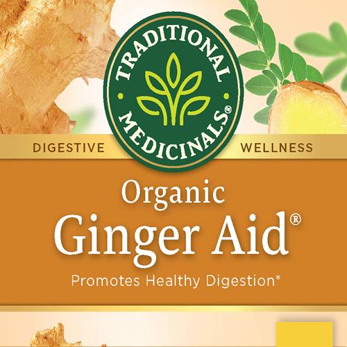Traditional Medicinals Tea, Organic Ginger Aid, Promotes Healthy Digestion, 16 Tea Bags