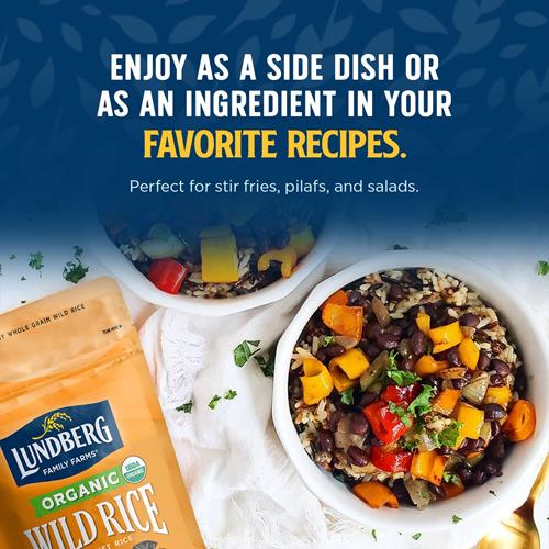 Lundberg Wild Rice, Regenerative Organic Certified –?100% Natural California Cultivated Wild Black Rice, 8 Oz