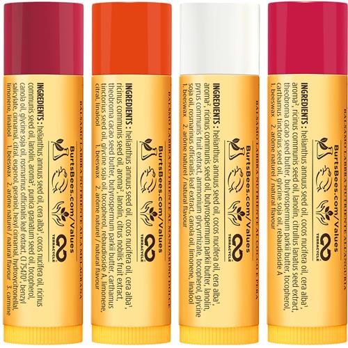 Burts Bees Gifts Ideas - Just Picked Lip Balm Set, Pomegranate, Watermelon, Sweet Mandarin, Coconut & Pear, Natural Origin Lip Treatment, 4 Tubes, 0.15 Oz.