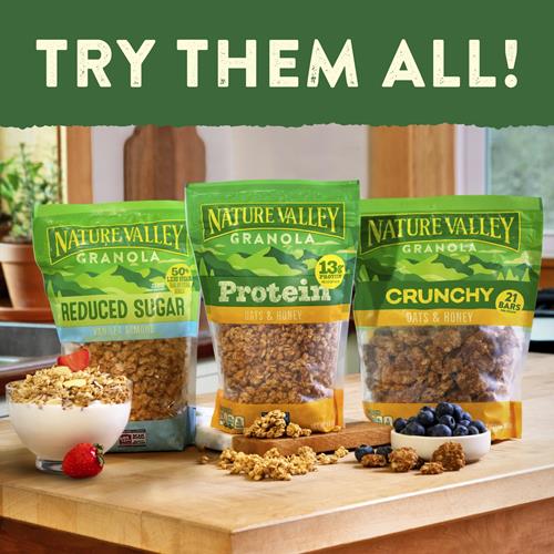 Nature Valley Crunchy Granola, Oats And Honey Granola, Resealable Snack Pouch, 16 Oz
