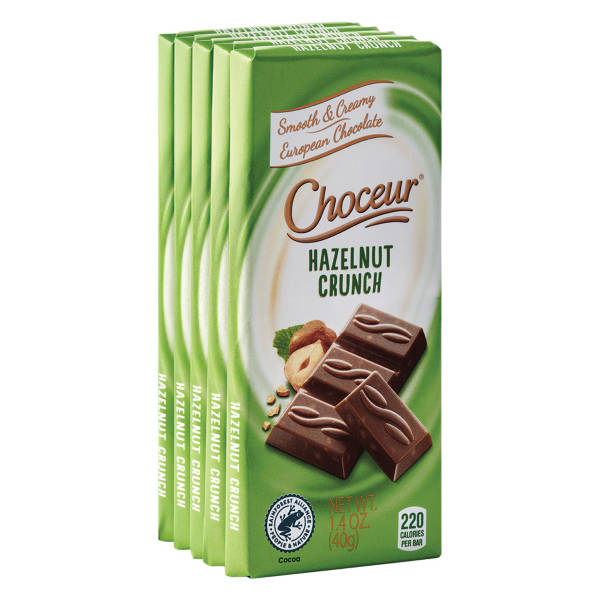 Choceur Hazelnut Crunch Mini Chocolate Bars - 5 pack, 1.4 oz