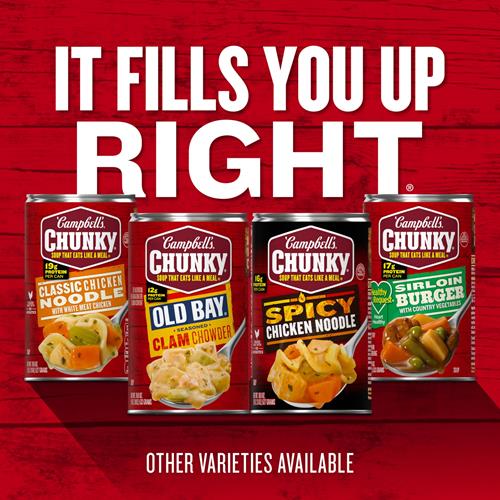 Campbells Chunky Soup, Old Bay Seasoned Clam Chowder, 18.8 Oz Can