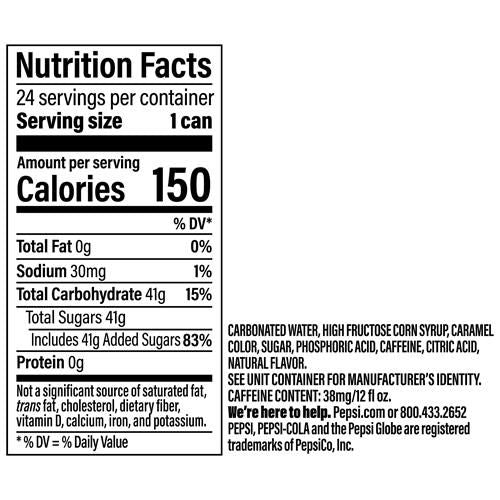 Pepsi Cola Soda, 12Oz Cans, 24 Pack