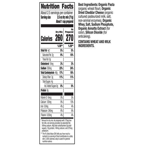 Annie’S Shells Real Aged Cheddar Organic Mac And Cheese Dinner With Organic Pasta, 6 Oz