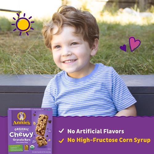 Annies Organic Chewy Granola Bars, Chocolate Chip, 6 Bars, 5.34 Oz