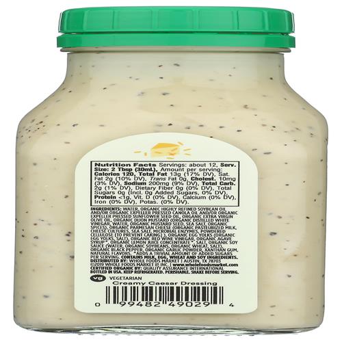 Whole Foods Market Organic Caesar Dressing, 12 Fl Oz