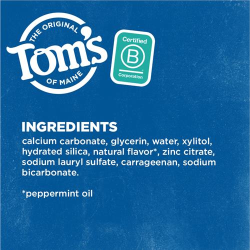 Toms Of Maine Fluoride-Free Antiplaque & Whitening Natural Toothpaste, Peppermint, 5.5 Oz. (Pack Of 2)