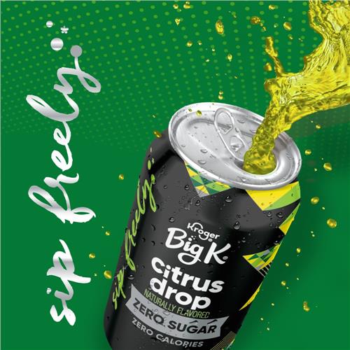 Big K Citrus Drop Zero Sugar Zero Calorie Soda Cans 12 pk / 12 fl oz